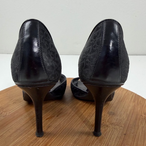 Christian Dior Diorissimo Pattern Black Leather Pumps - Picture 4 of 11